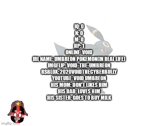 High Quality void-the-umbreon doxxed Blank Meme Template
