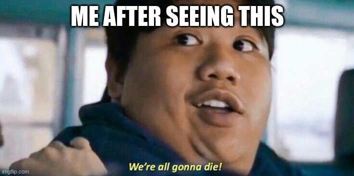 We're all gonna die | ME AFTER SEEING THIS | image tagged in we're all gonna die | made w/ Imgflip meme maker