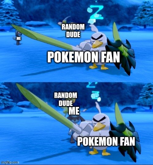 *wanders in* | ME; RANDOM DUDE; POKEMON FAN; RANDOM DUDE; ME; POKEMON FAN | image tagged in riolu photobomb | made w/ Imgflip meme maker