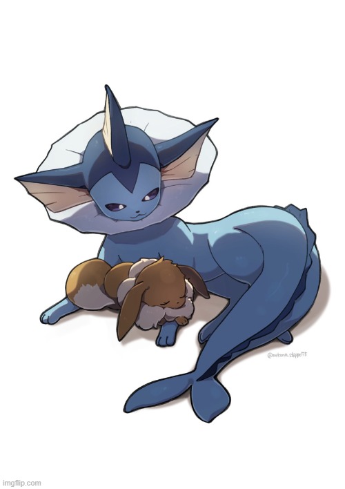 protect the child (gn) | image tagged in eevee,vaporeon | made w/ Imgflip meme maker