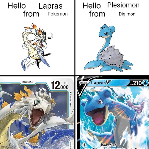 Lapras; Plesiomon; Pokemon; Digimon | made w/ Imgflip meme maker