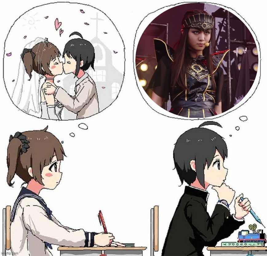 image tagged in anime memes,anime,thinking meme,weddings,babymetal,japan | made w/ Imgflip meme maker