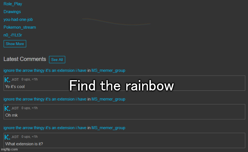 Find the rainbow | made w/ Imgflip meme maker