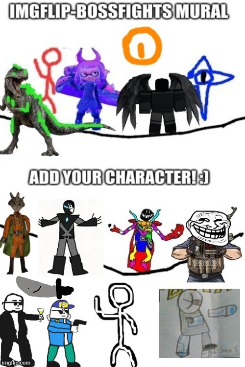 Imgflip-bossfights mural repost and add ur character | made w/ Imgflip meme maker