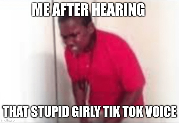 LiKE aNd FOllOw foR MOre! | ME AFTER HEARING; THAT STUPID GIRLY TIK TOK VOICE | image tagged in black kid getting mad,tiktok,sicko mode,bruh,mega rage face,memes | made w/ Imgflip meme maker