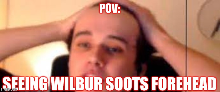 forehead | POV:; SEEING WILBUR SOOTS FOREHEAD | image tagged in wilbur soot | made w/ Imgflip meme maker