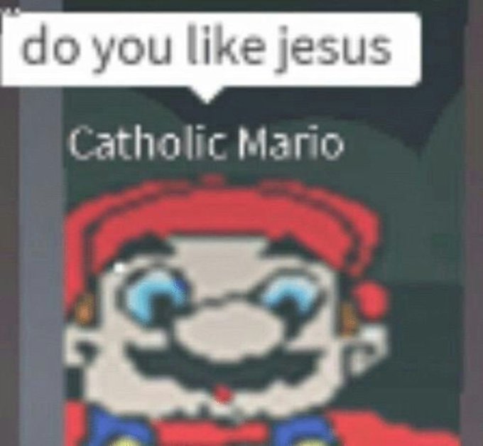 High Quality Catholic Mario Blank Meme Template