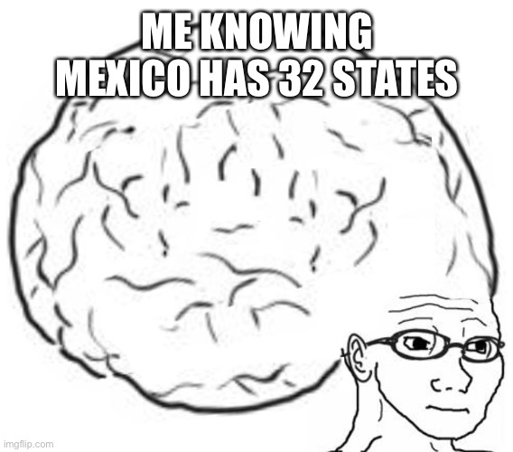 Big Brain | ME KNOWING MEXICO HAS 32 STATES | image tagged in big brain | made w/ Imgflip meme maker