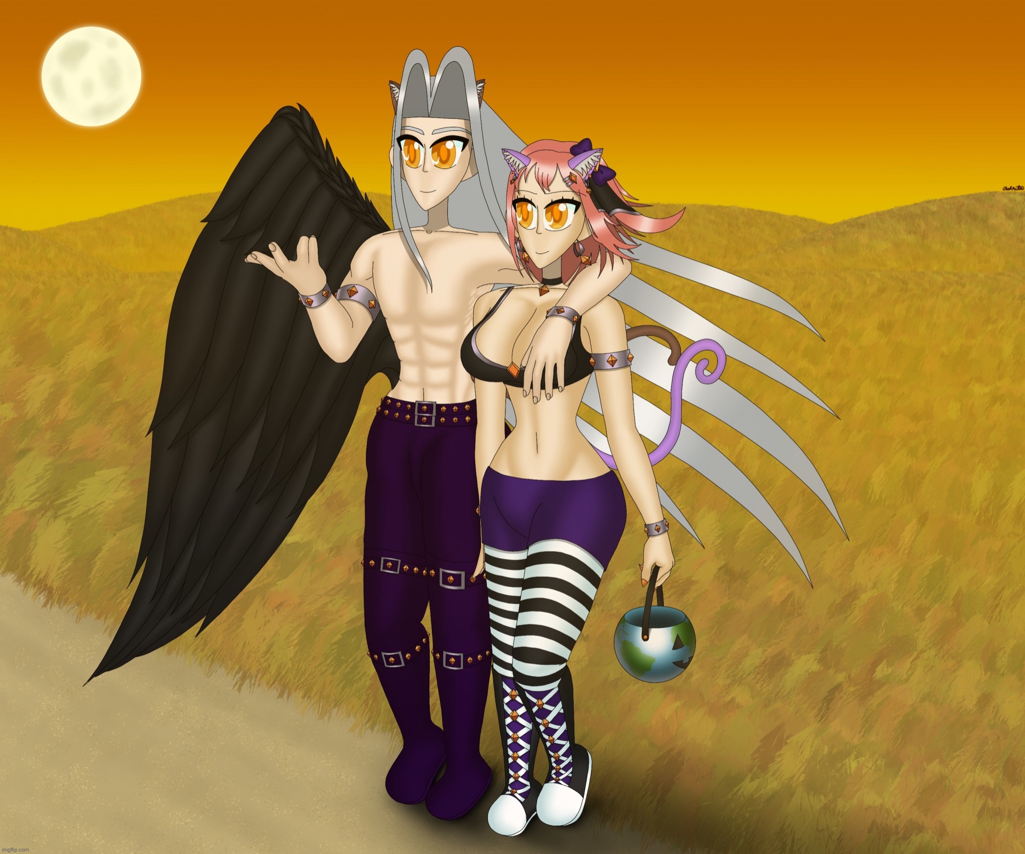Spooktober stuff since everyone wants it even in September | image tagged in sayori and sephiroth | made w/ Imgflip meme maker