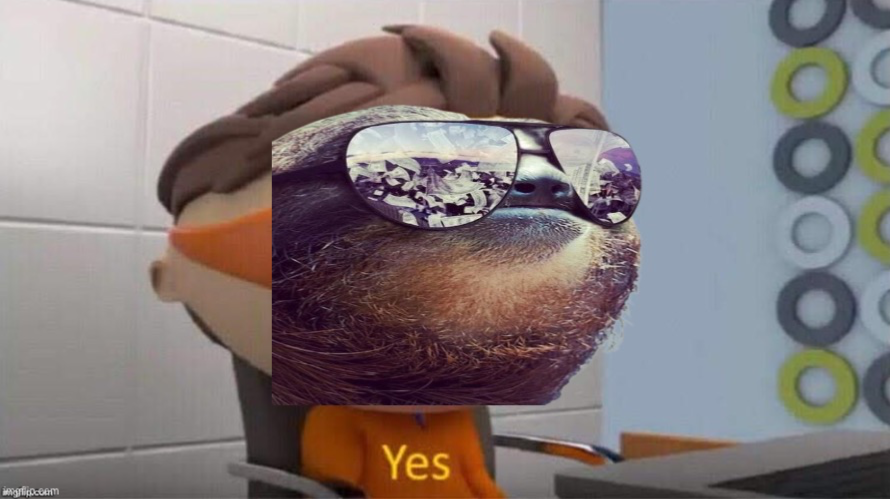 Sloth Protegent yes Blank Meme Template