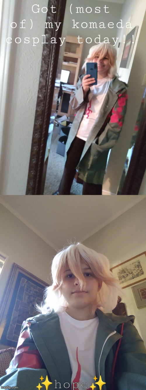 Halloween time | Got (most of) my komaeda cosplay today!! ✨hope✨ | made w/ Imgflip meme maker