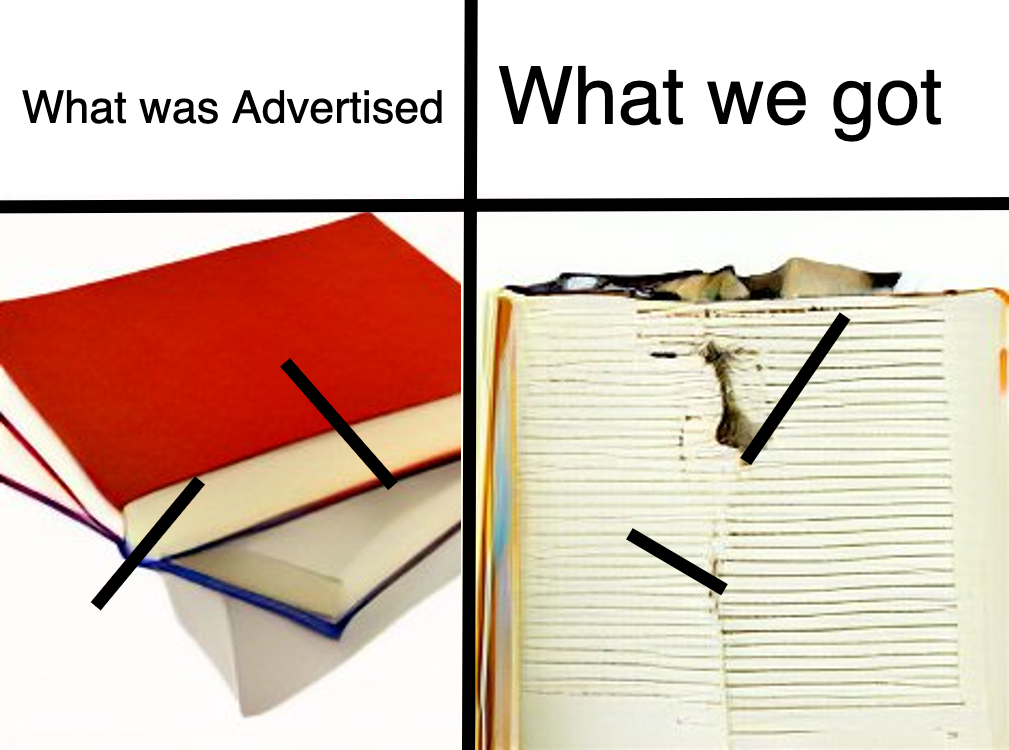 What was Advertised vs What we got Blank Meme Template