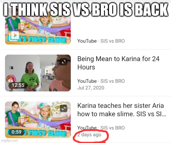 I THINK SIS VS BRO IS BACK | made w/ Imgflip meme maker