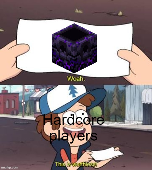 Wow This Is Useless | Hardcore players | image tagged in wow this is useless | made w/ Imgflip meme maker