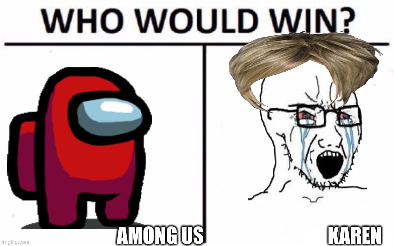 Who Would Win? | AMONG US; KAREN | image tagged in memes,who would win | made w/ Imgflip meme maker