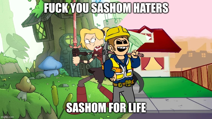 sashom haters can shove it | FUCK YOU SASHOM HATERS; SASHOM FOR LIFE | made w/ Imgflip meme maker