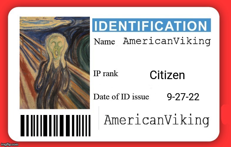 DMV ID Card | Citizen 9-27-22 | image tagged in dmv id card | made w/ Imgflip meme maker