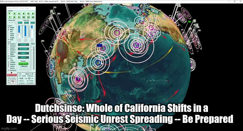 Dutchsinse: Whole of California Shifts in a Day -- Serious Seismic Unrest Spreading -- Be Prepared  (Video)