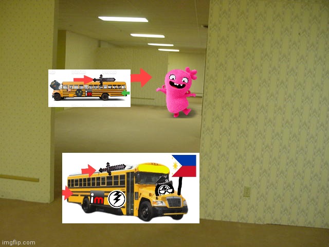 oh no! void bus is attacking us | image tagged in the backrooms | made w/ Imgflip meme maker