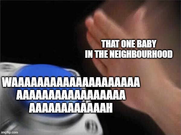 Blank Nut Button | THAT ONE BABY IN THE NEIGHBOURHOOD; WAAAAAAAAAAAAAAAAAAAA
AAAAAAAAAAAAAAAAA
AAAAAAAAAAAAH | image tagged in memes,blank nut button | made w/ Imgflip meme maker