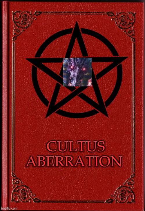 Cult of Aberration book | CULTUS ABERRATION | image tagged in blank book | made w/ Imgflip meme maker