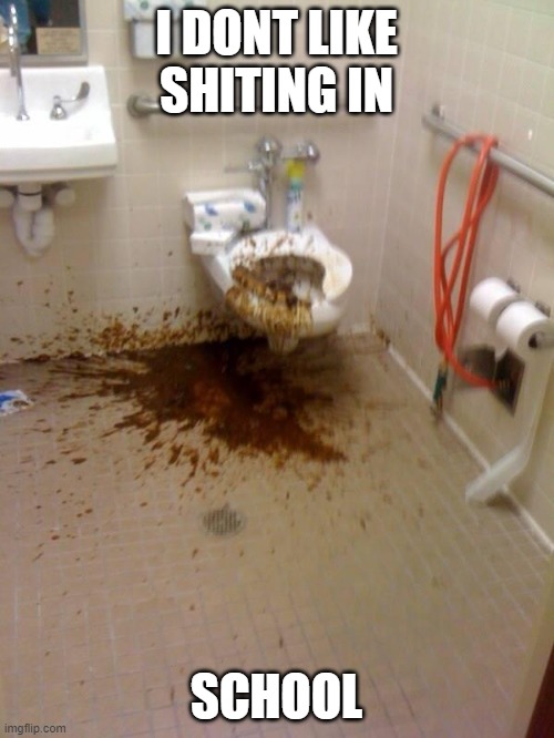Girls poop too | I DONT LIKE SHITING IN SCHOOL | image tagged in girls poop too | made w/ Imgflip meme maker