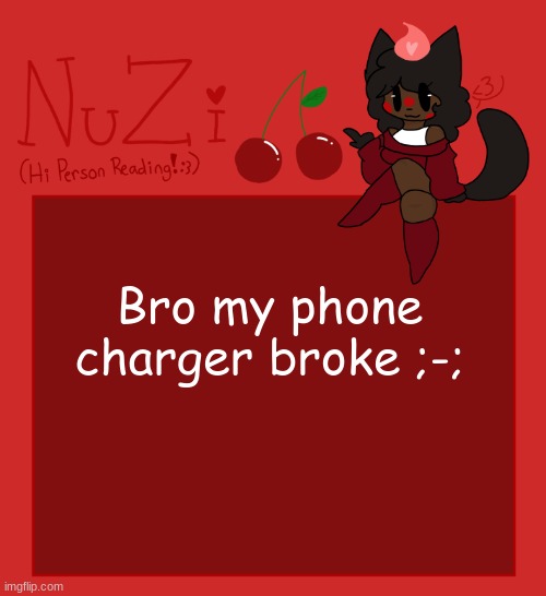that shit was 14 dollars (KSDawg: rip) | Bro my phone charger broke ;-; | image tagged in nuzi announcement | made w/ Imgflip meme maker