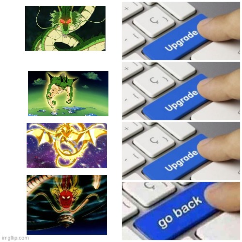 Shenron over the years | image tagged in upgrade,anime | made w/ Imgflip meme maker