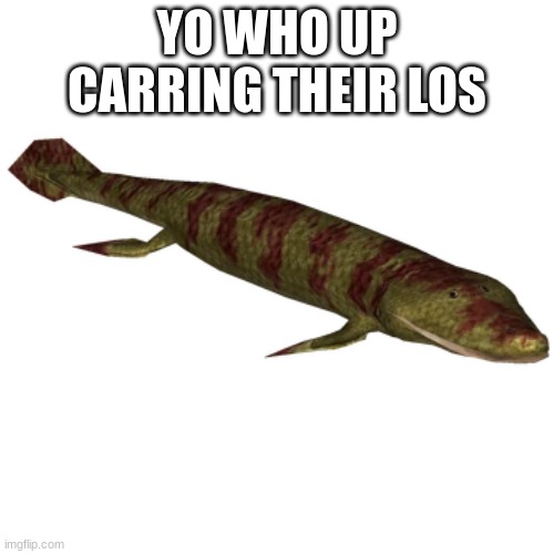 Tiktaalik | YO WHO UP CARRING THEIR LOS | image tagged in tiktaalik | made w/ Imgflip meme maker