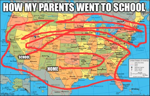 How my parents went  to school pt.1 |  HOW MY PARENTS WENT TO SCHOOL; SCHOOL; HOME | image tagged in school,parents,parents going school | made w/ Imgflip meme maker