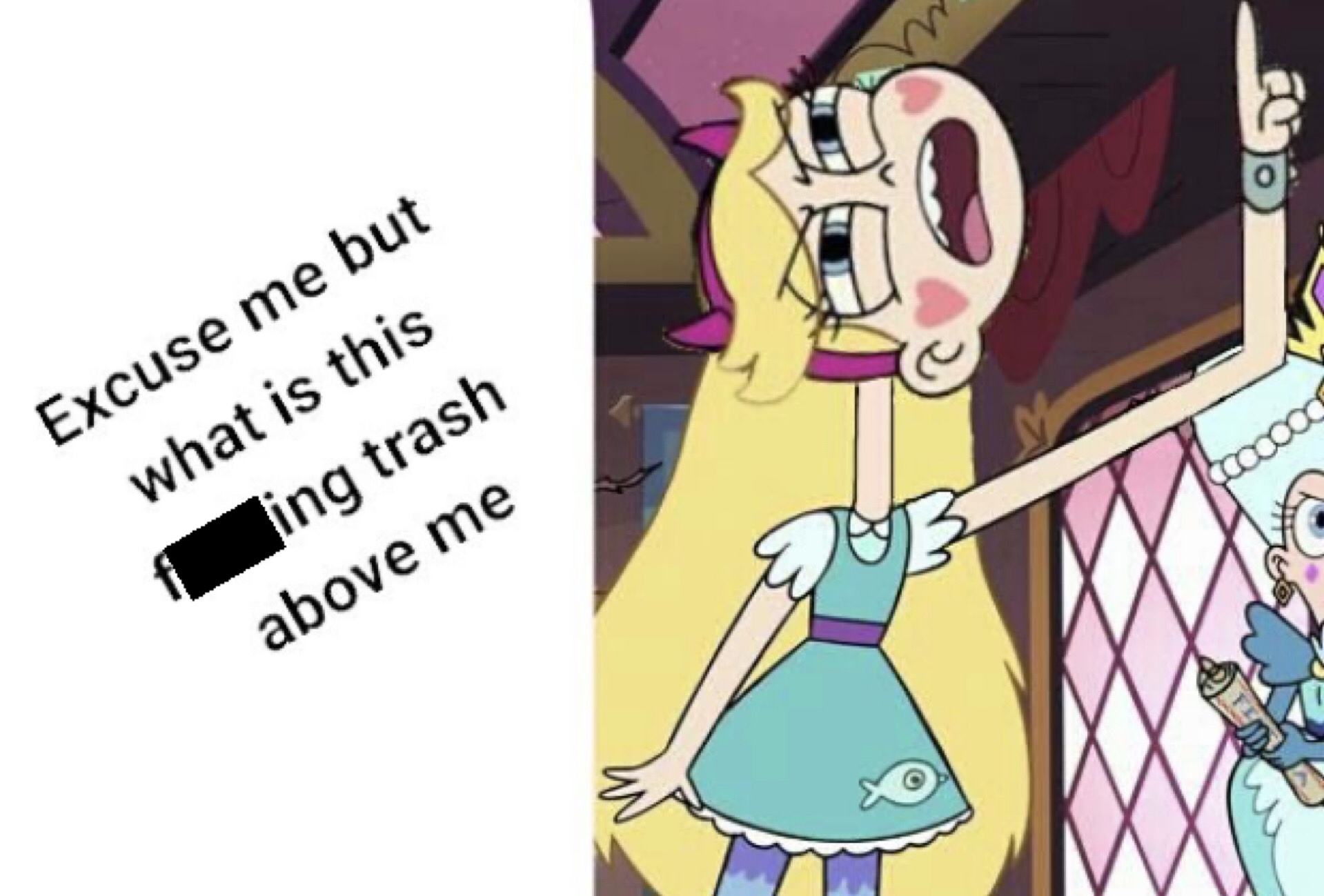 Star Butterfly Excuse me but what is this F**king trash above me Blank Meme Template