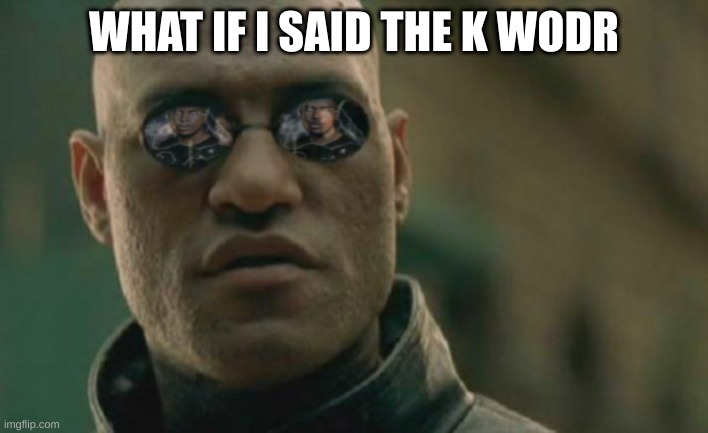 gnckmsfvhckmdfx | WHAT IF I SAID THE K WODR | made w/ Imgflip meme maker