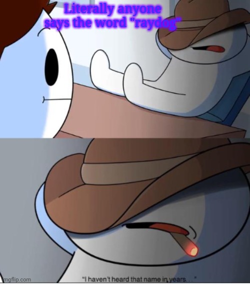 Ah yes, a great title | Literally anyone says the word "raydog" | image tagged in i haven't heard that name in years | made w/ Imgflip meme maker