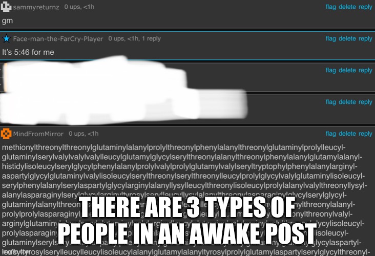 THERE ARE 3 TYPES OF PEOPLE IN AN AWAKE POST | made w/ Imgflip meme maker