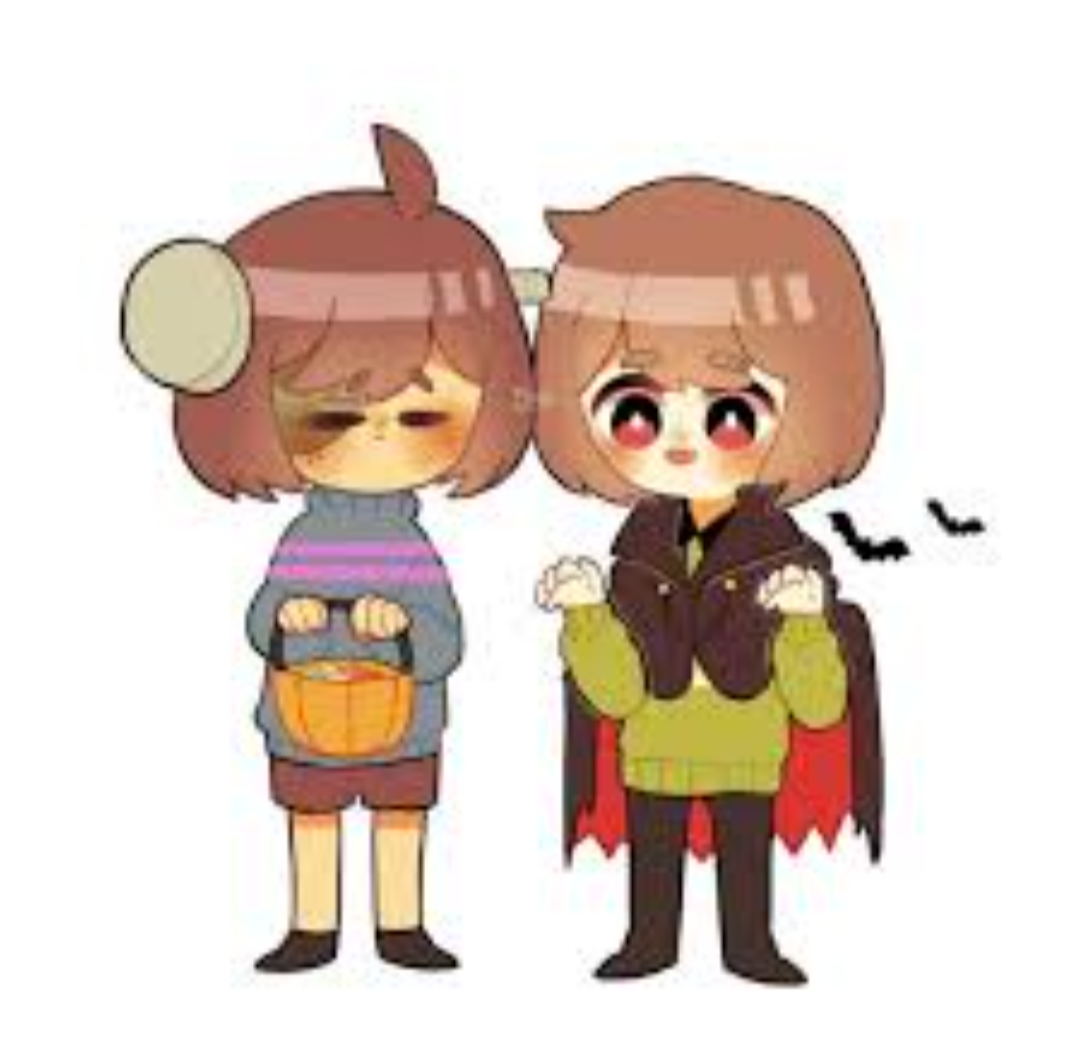 Halloween -Chara_TGM- and Frisk! Blank Meme Template