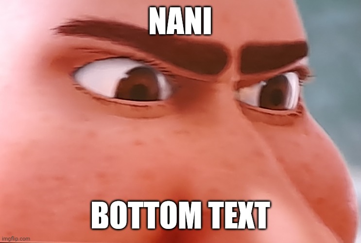 I have no words |  NANI; BOTTOM TEXT | image tagged in nani,megamind | made w/ Imgflip meme maker