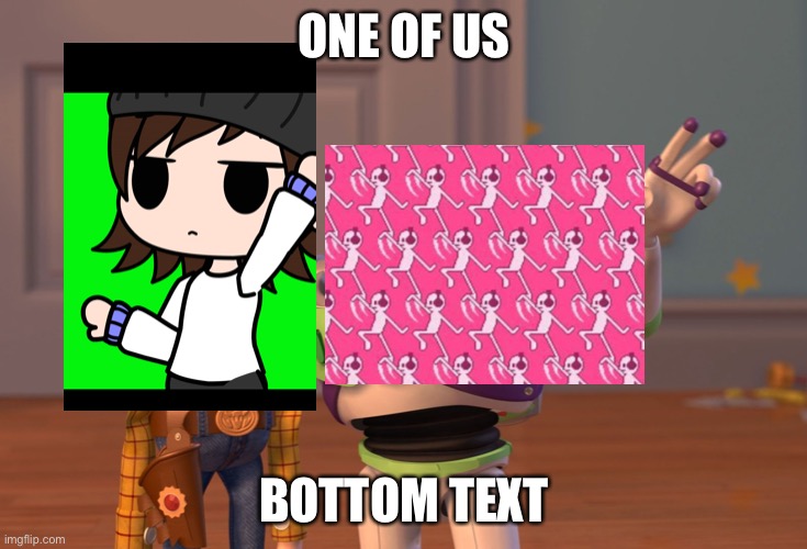 JOIN US PLAYER rhythm heaven | ONE OF US; BOTTOM TEXT | image tagged in memes,x x everywhere | made w/ Imgflip meme maker