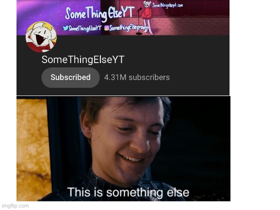 POV you are looking at Somethingelseyt’s channel | image tagged in youtuber,blank white template,meme,relatable memes,spiderman peter parker | made w/ Imgflip meme maker