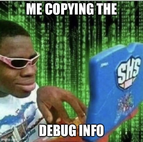 Ryan Beckford | ME COPYING THE DEBUG INFO | image tagged in ryan beckford | made w/ Imgflip meme maker