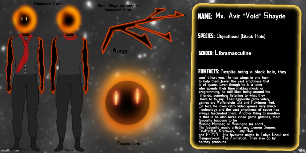 Meet Avir, the Black Hole (and my Voidsona, don't ask me what it is-) | made w/ Imgflip meme maker