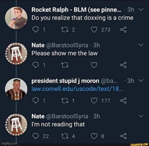 twitter moment | image tagged in i'm not reading that | made w/ Imgflip meme maker