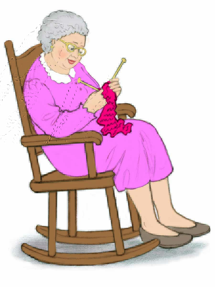 knitting grandma clipart Blank Meme Template