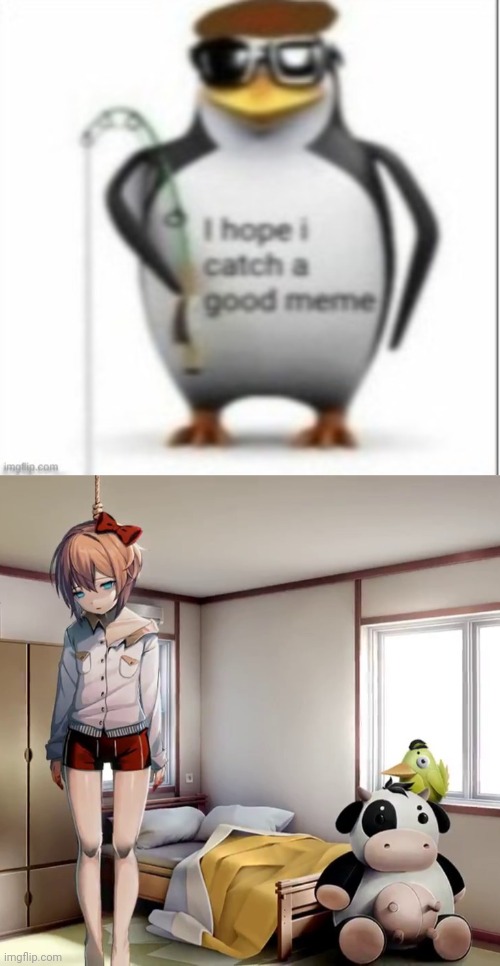 image tagged in sayori hanging doki doki | made w/ Imgflip meme maker