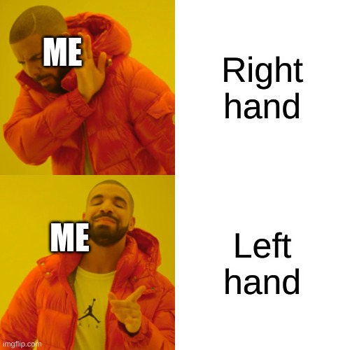 Drake Hotline Bling Meme | Right hand Left hand ME ME | image tagged in memes,drake hotline bling | made w/ Imgflip meme maker