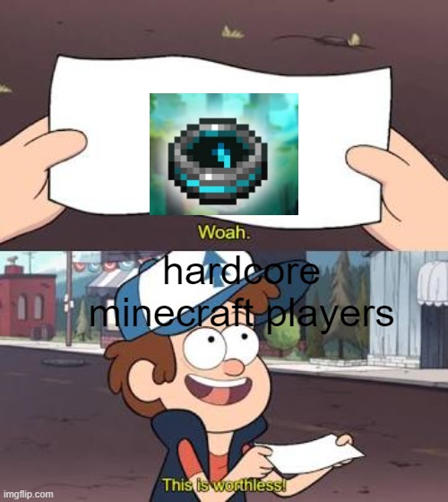 hardcore minecraft players be like | hardcore minecraft players | image tagged in wow this is useless | made w/ Imgflip meme maker