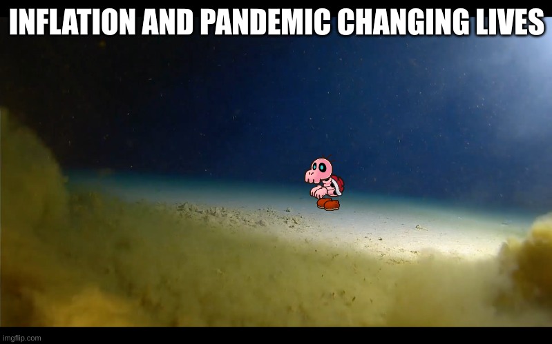 Mariana Trench | INFLATION AND PANDEMIC CHANGING LIVES | image tagged in mariana trench | made w/ Imgflip meme maker