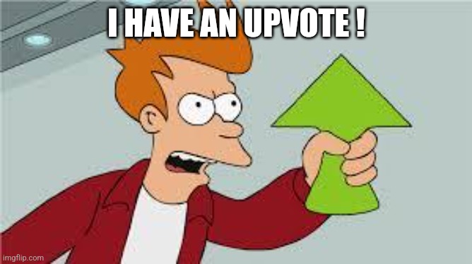 shut up and take my upvote | I HAVE AN UPVOTE ! | image tagged in shut up and take my upvote | made w/ Imgflip meme maker