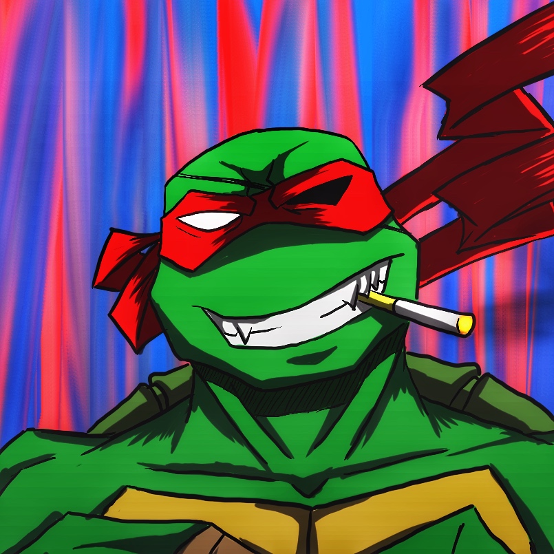 Ninja Turtle Smoking Blank Meme Template
