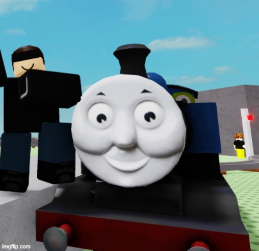 (thomas made by a past friend of mine that was REALLY good at making meshes) | image tagged in roblox,thomas the tank engine,railroad | made w/ Imgflip meme maker