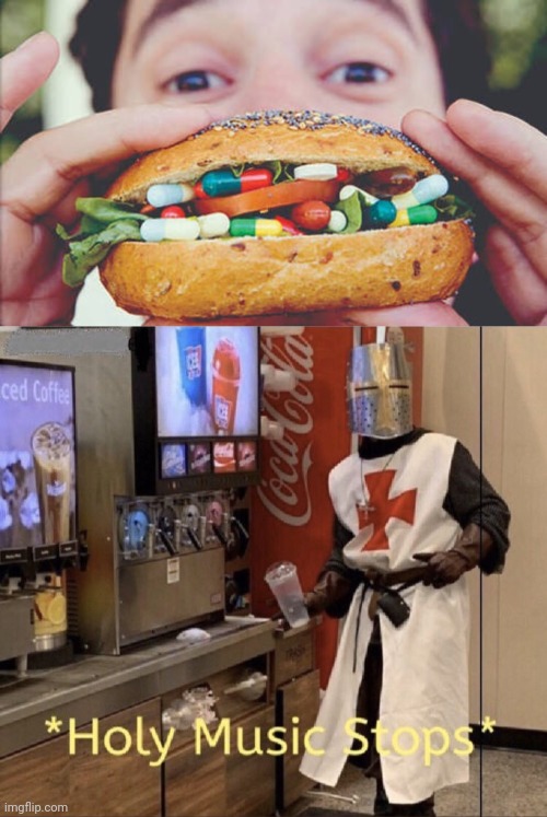 The pill burger | image tagged in holy music stops,cursed image,pill,burger,pills,memes | made w/ Imgflip meme maker